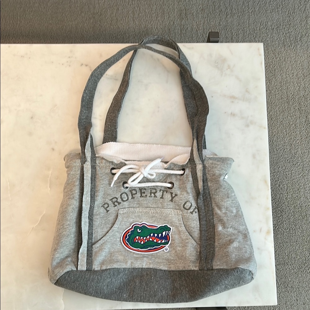 University of Florida Gator logo Gray Tote Bag with Embroidered Gator